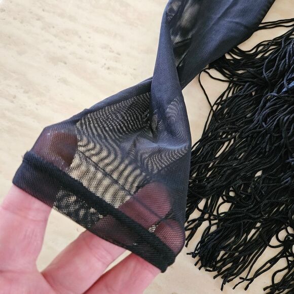 Weissman catalog NWOT child large black mesh sequin fringe costume jazz tap solo - Picture 5 of 9